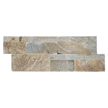 Msi Golden Honey Splitface Ledger Panel 9'' x 24'' Quartzite Wall Tile, 3PK ZOR-PNL-0152